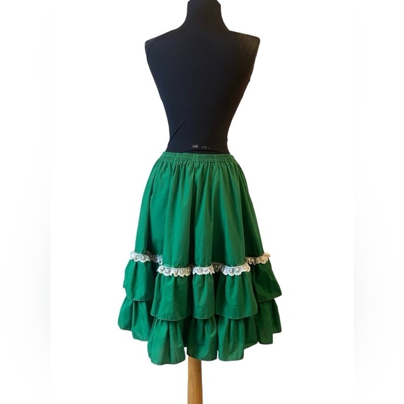 Vintage Kate Schorer Kelly Green Circle Skirt - Picture 8 of 14